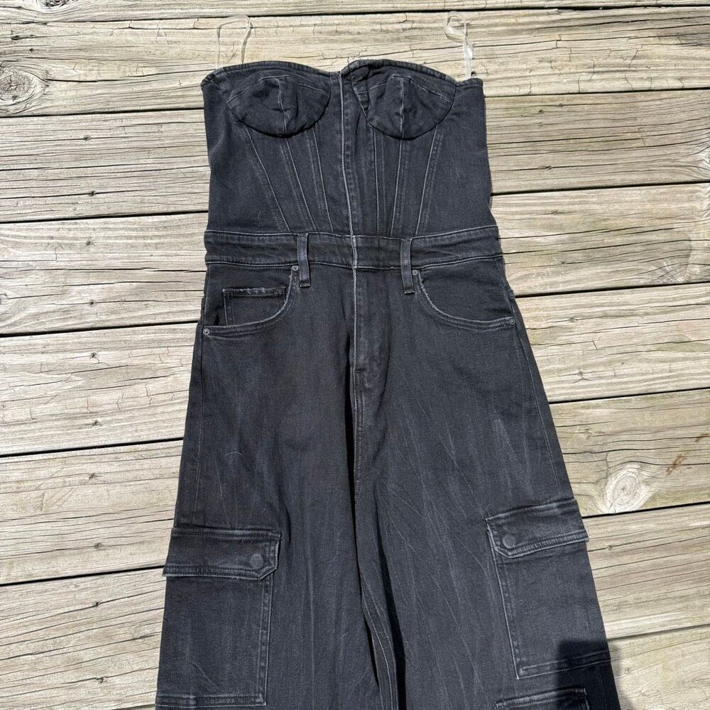 NWT Hudson Jeans Bustier Cargo Jumpsuit Rivera Noir Denim Black - Picture 6 of 8